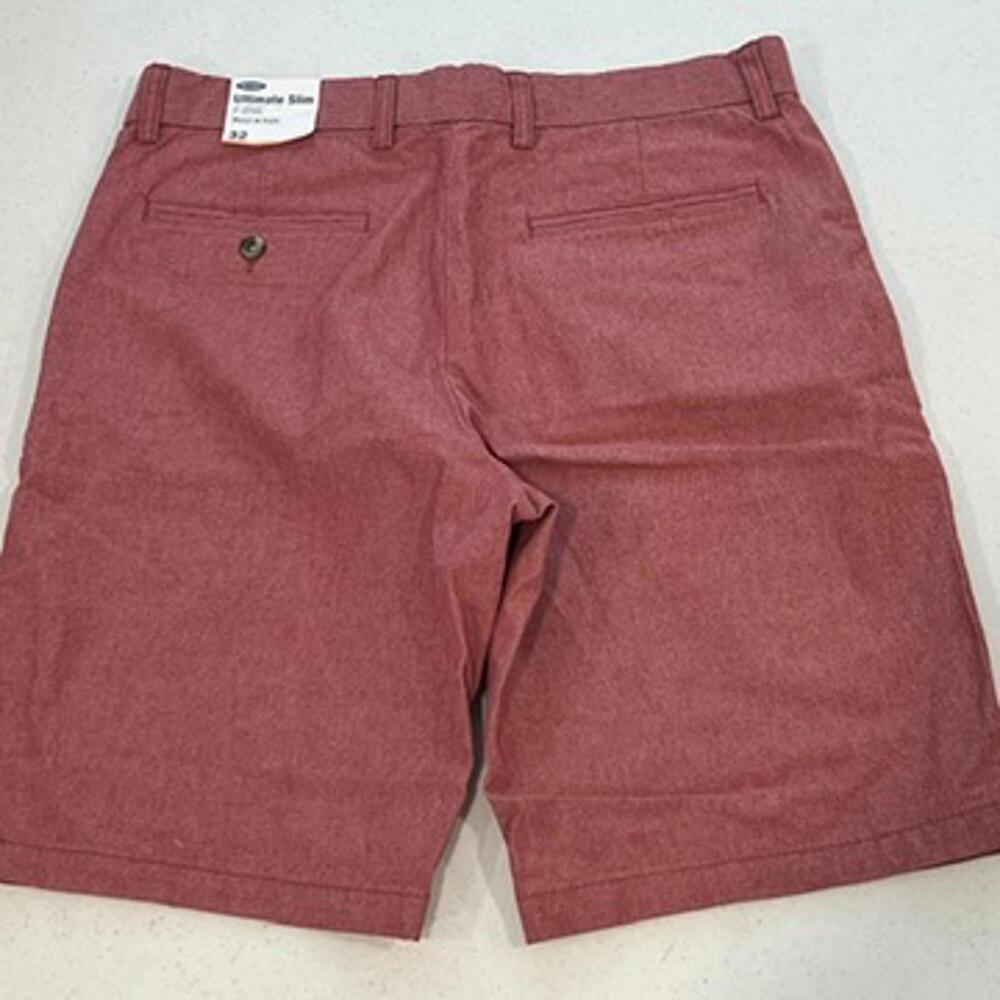 Old Navy Shorts NWT Mens 32 Red Ultimate Slim Built in Flex Chino Flat Front 10"